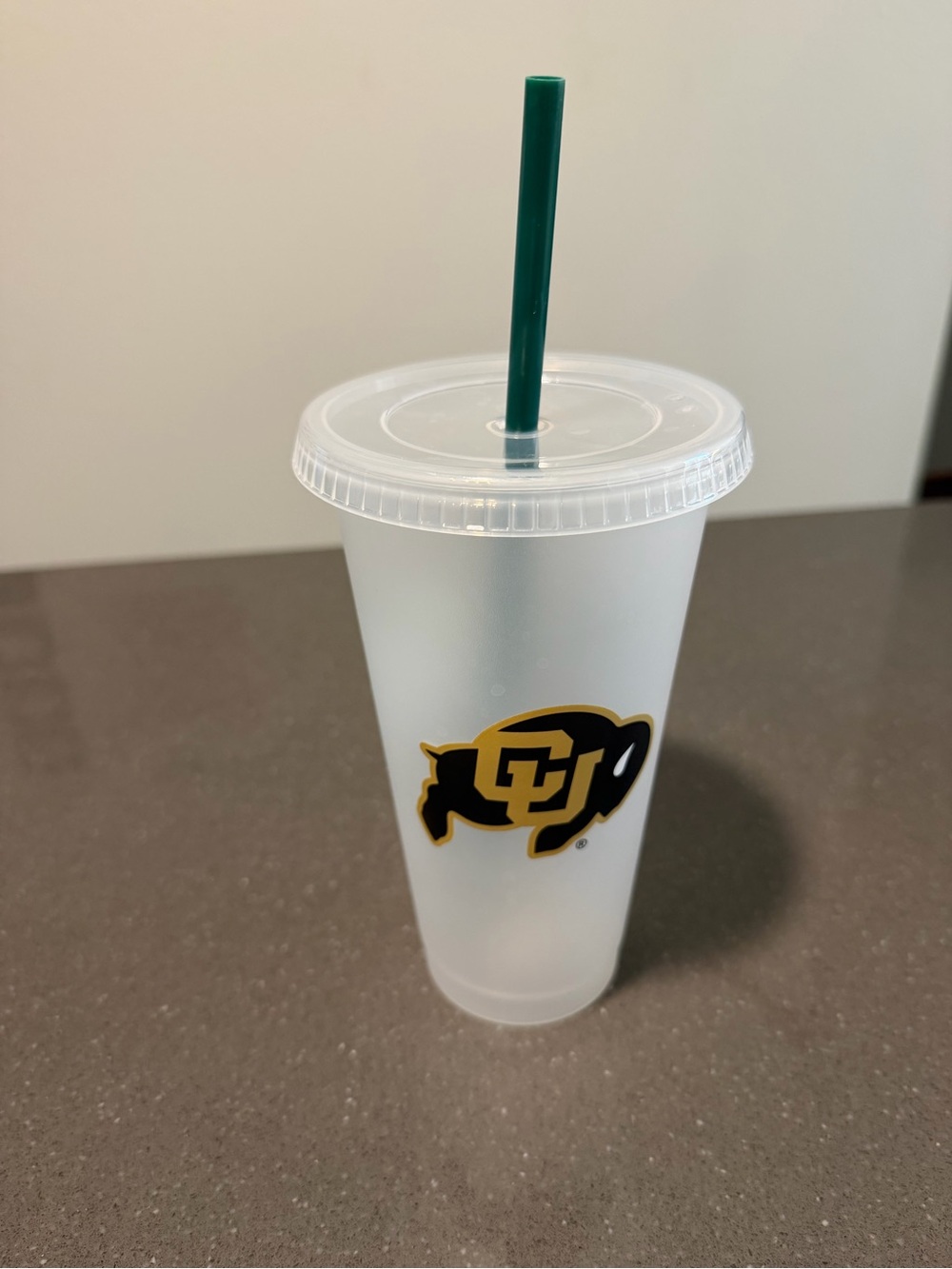 Starbucks 24oz Frosted White Tumbler CU Boulder Coffee Cup